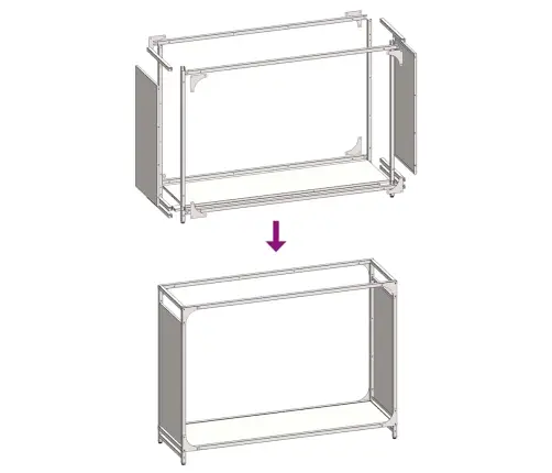 Küttepuude Rest, Valge, 90X28X65 cm Külmvaltsitud Teras