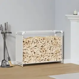 Küttepuude Rest, Valge, 90X28X65 cm Külmvaltsitud Teras