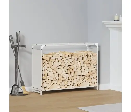 Küttepuude Rest, Valge, 90X28X65 cm Külmvaltsitud Teras
