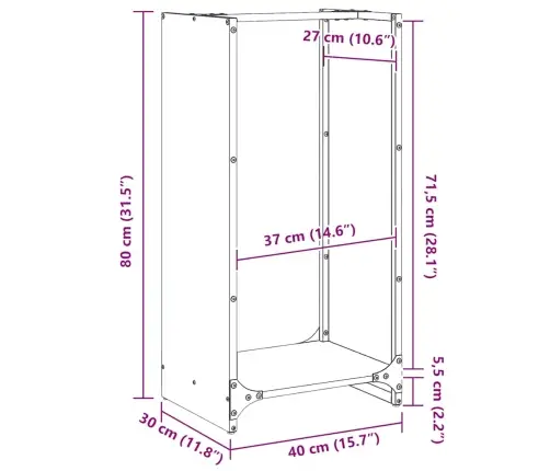 Stovas Malkoms, Balta, 40X30X80 cm Šaltai Valcuotas Plienas