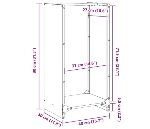 Malkas Plaukts 40X30X80 Cm Laikapstākļiem Izturīgs Tērauds Vidaxl