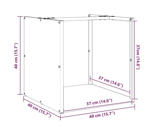 Küttepuude Rest, Valge, 40X40X40 cm Külmvaltsitud Teras