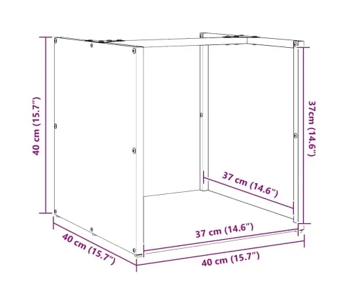 Küttepuude Rest, 40X40X40 cm Roostevaba Teras