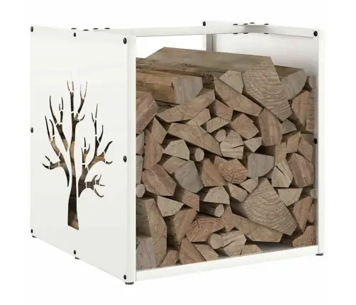 Küttepuude Rest, Valge, 40X40X40 cm Külmvaltsitud Teras