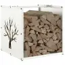Küttepuude Rest, Valge, 40X40X40 cm Külmvaltsitud Teras