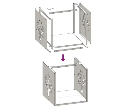 Küttepuude Rest, 40X40X40 cm Külmvaltsitud Teras