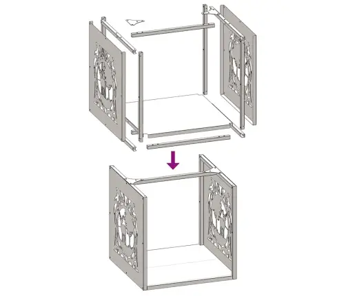 Stovas Malkoms, Juodos, 40X40X40 cm Šaltai Valcuotas Plienas