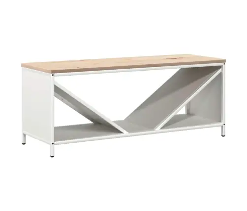 Malkas Plaukts Ar Koka Virsmu, Balts, 100,5X35,5X40 Cm Vidaxl