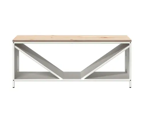 Malkas Plaukts Ar Koka Virsmu, Balts, 100,5X35,5X40 Cm Vidaxl