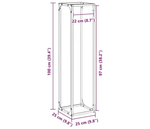 Küttepuurest Oliivroheline 25X25X100 Cm Külmvaltsitud Teras