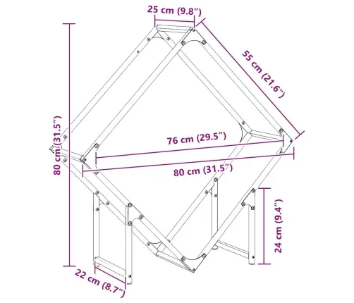 Küttepuurest Antratsiit 80X25X80 Cm Külmvaltsitud Teras