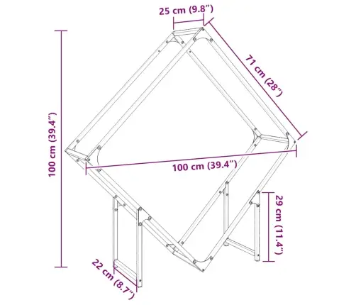 Malkas Plaukts Balts 100X25X100 Cm Auksti Velmēts Tērauds Vidaxl