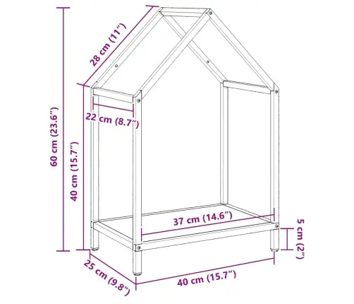 Malkas Plaukts Antracīts 40X25X60 Cm Auksti Velmēts Tērauds Vidaxl
