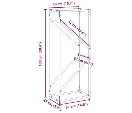 Malkas Plaukts, Antracīts 40X25X100 Cm, Auksti Velmēts Tērauds Vidaxl