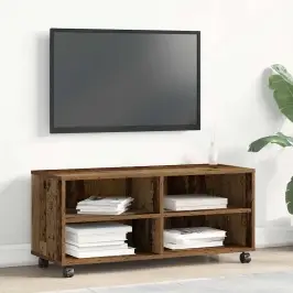 Televizoriaus Spintelė Ruda 90 X 35 X 35 Cm Apdirbta Mediena