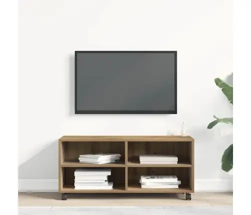 Televizoriaus Spintelė Ruda 90 X 35 X 35 Cm Apdirbta Mediena