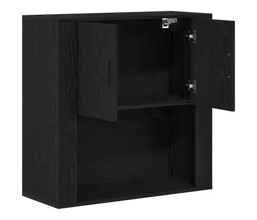 Sienas Skapis Melns Ozols 80X33X80 Cm Inženierijas Koks Vidaxl