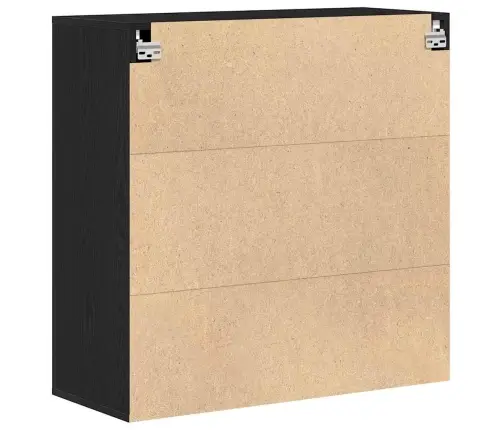 Sienas Skapis Melns Ozols 80X33X80 Cm Inženierijas Koks Vidaxl