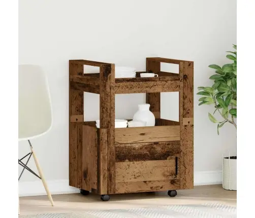 Virtuves Ratiņi Vecs Koks 60X45X80 Cm Inženierijas Koks Vidaxl