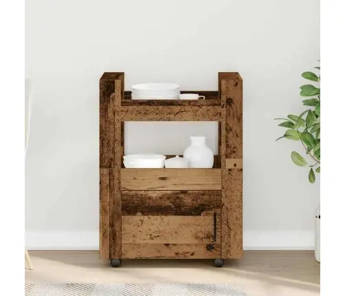 Virtuves Ratiņi Vecs Koks 60X45X80 Cm Inženierijas Koks Vidaxl