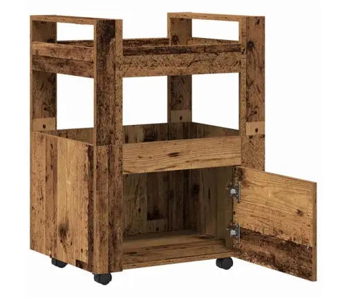 Virtuves Ratiņi Vecs Koks 60X45X80 Cm Inženierijas Koks Vidaxl