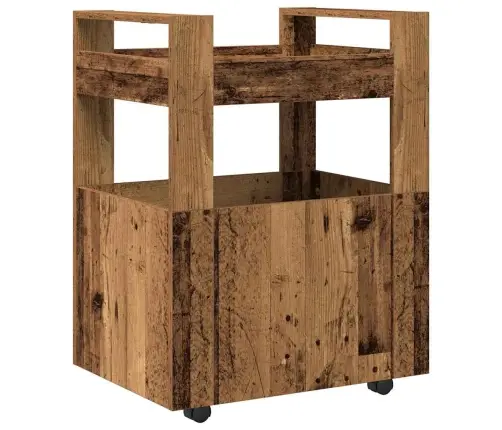 Virtuves Ratiņi Vecs Koks 60X45X80 Cm Inženierijas Koks Vidaxl