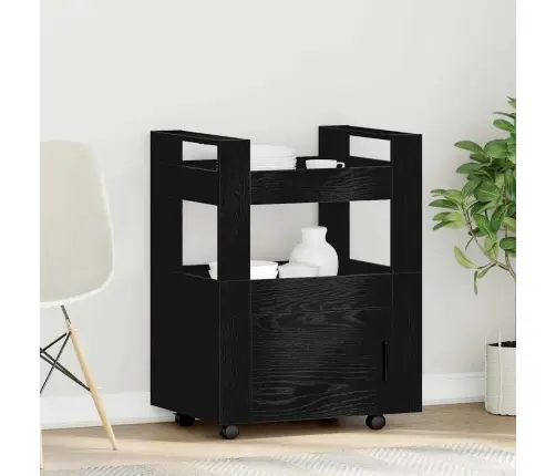 Köögikäru Must Tamm 60 X 45 X 80 Cm Tehispuit