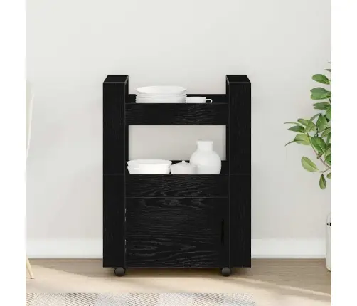 Köögikäru Must Tamm 60 X 45 X 80 Cm Tehispuit