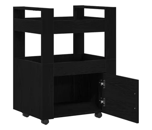 Köögikäru Must Tamm 60 X 45 X 80 Cm Tehispuit