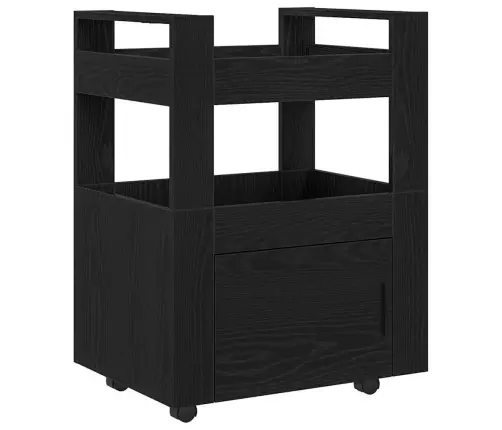 Köögikäru Must Tamm 60 X 45 X 80 Cm Tehispuit