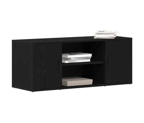 Tv Plaukts Melna Ozola Krāsā 100X35X40 Cm Inženierijas Koks Vidaxl