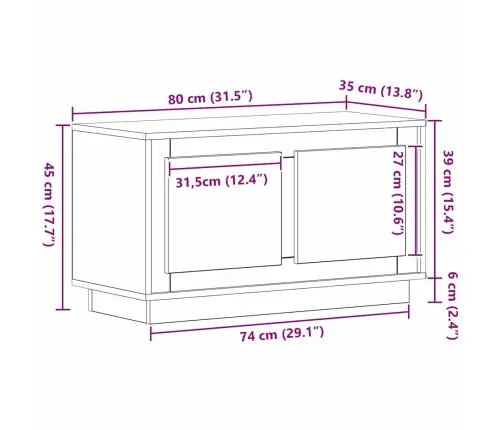 Televizoriaus Staliukas Artisano Ąžuolo 80 X 35 X 45 Cm