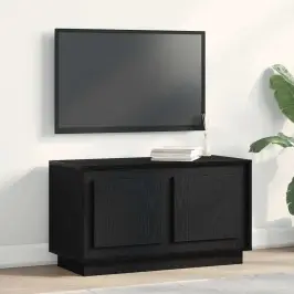 Televizoru Galds Melns Ozols 80 X 35 X 45 Cm Inženierijas Koks Vidaxl