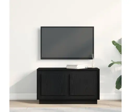 Tv Skapītis Melnā Ozola Krāsā 80X35X45 Cm No Inženierijas Koka Vidaxl