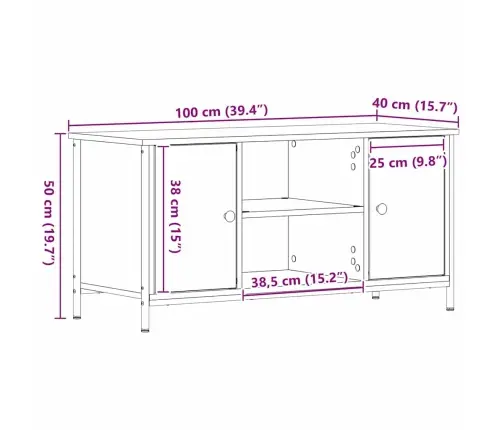 Telerikapp Must Tamm 100 X 40 X 50 Cm Tehispuit