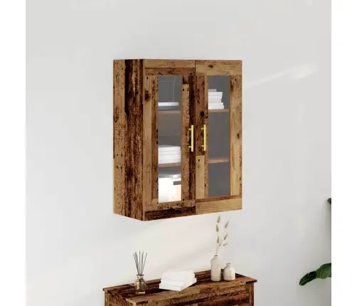 Sienas Skapītis Ar Stikla Durvīm, Vecs Koks 69,5X34X90 Cm Vidaxl