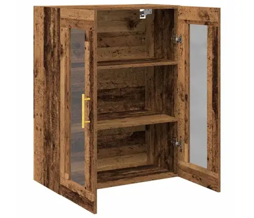 Sienas Skapītis Ar Stikla Durvīm, Vecs Koks 69,5X34X90 Cm Vidaxl