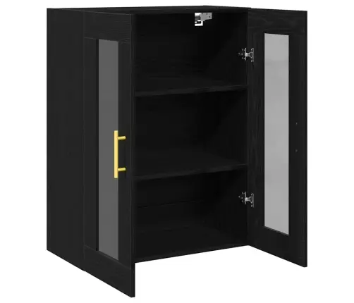 Sienas Skapītis Ar Stikla Durvīm Melna Ozola 69,5X34X90 Cm Vidaxl Sienas Skapītis Ar Stikla Durvīm Melna Ozola 69,5X34X90 Cm Vidaxl
