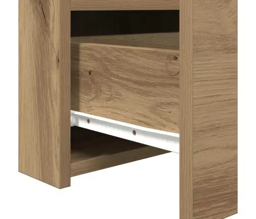 Naktsgaldiņi Ar Led Gaismām 2 Gab. Aritizāna Ozolu 50X40X45 Cm Vidaxl