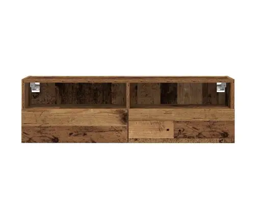 Tv Sienas Skapis Vecs Koks 100X30X30 Cm Inženierijas Koks Vidaxl