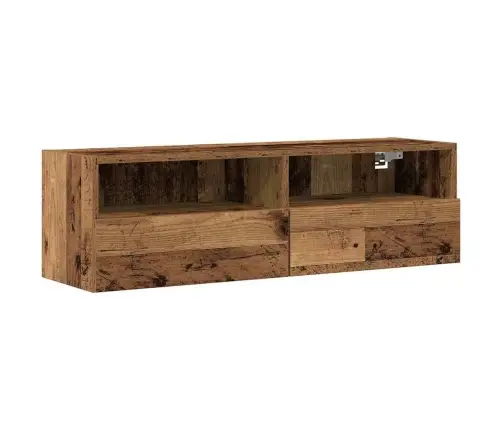 Tv Sienas Skapis Vecs Koks 100X30X30 Cm Inženierijas Koks Vidaxl