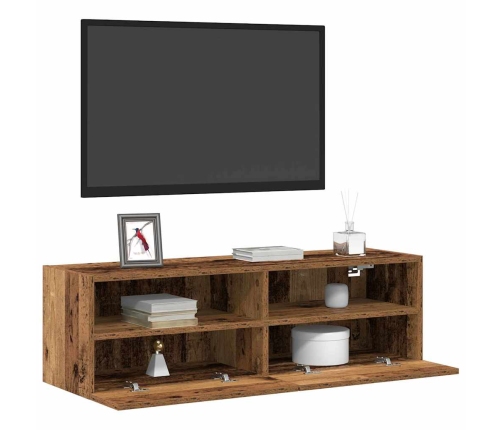 Tv Sienas Skapis Vecs Koks 100X30X30 Cm Inženierijas Koks Vidaxl