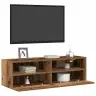 Tv Sienas Skapis Vecs Koks 100X30X30 Cm Inženierijas Koks Vidaxl