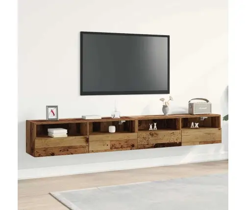 Tv Sienas Skapji 2 Gabali Vecs Koks 100X30X30 Cm Inženierijas Koks Vidaxl
