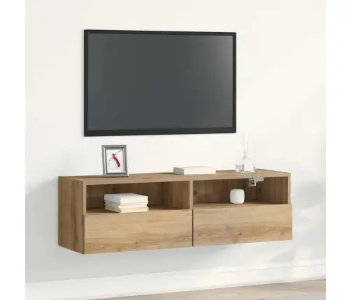 Tv Sienas Skapis Artisāna Ozola 100X30X30 Cm Inženierijas Koks Vidaxl