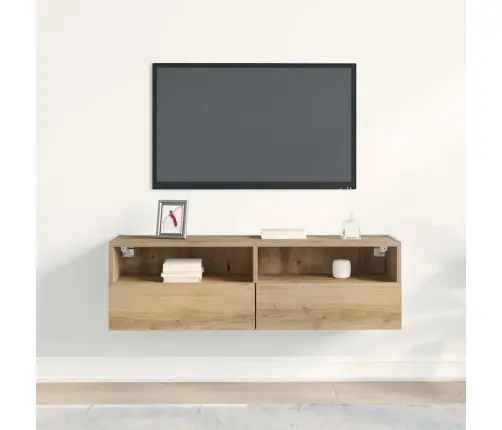 Tv Sienas Skapis Artisāna Ozola 100X30X30 Cm Inženierijas Koks Vidaxl