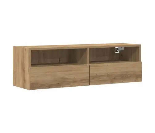 Tv Sienas Skapis Artisāna Ozola 100X30X30 Cm Inženierijas Koks Vidaxl