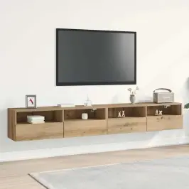 Tv Sieninė Spintelė 2 Pcs Artisano Ąžuolo 100X30X30Cm