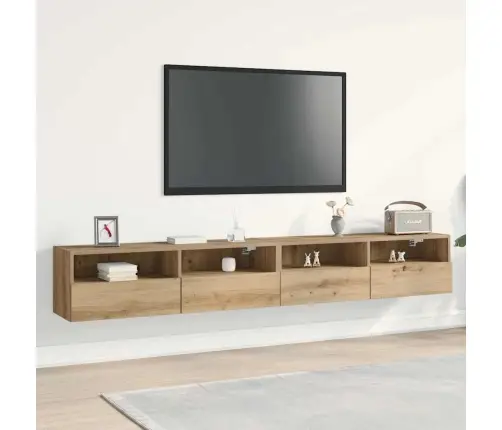 Tv Sienas Skapji 2 Gabali Artisan Ozols 100X30X30 Cm Inženierijas Koks Vidaxl Tv Sienas Skapji 2 Gabali Artisan Ozols 100X30X30 Cm Inženierijas Koks Vidaxl