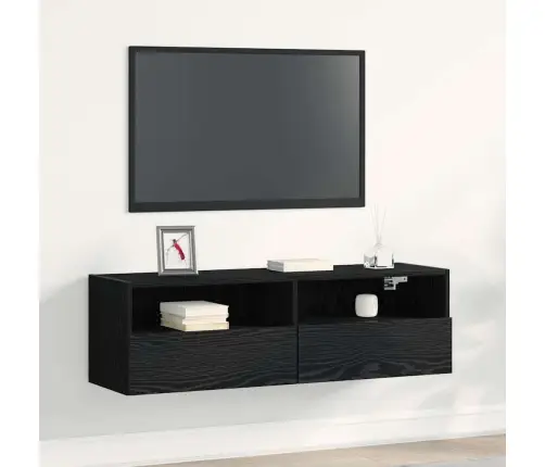 Tv Sienas Skapis Melns Ozols 100X30X30 Cm Inženierijas Koks Vidaxl Tv Sienas Skapis Melns Ozols 100X30X30 Cm Inženierijas Koks Vidaxl
